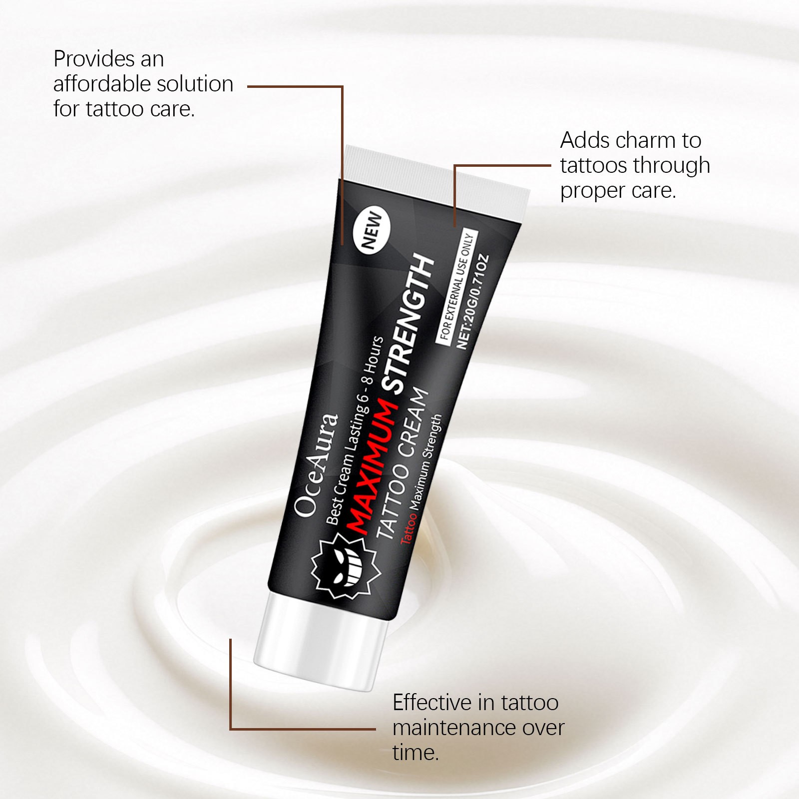 5Pack Tattoo Numibing Cream Gel Up to 6 Hours Extra Strength for Tattoos 20g