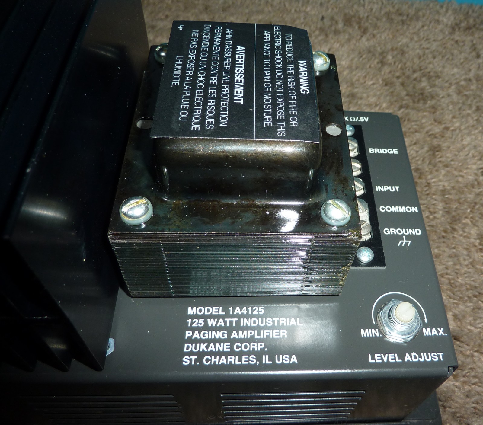 Dukane Model 1A4125 Power Amplifier 125W NOS w/ Manual