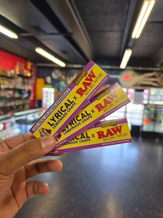🍇 5 X RAW LYRICAL LEMONADE GRAPE KING SIZE WIDE ORGANIC HEMP ROLLING PAPERS 🍇