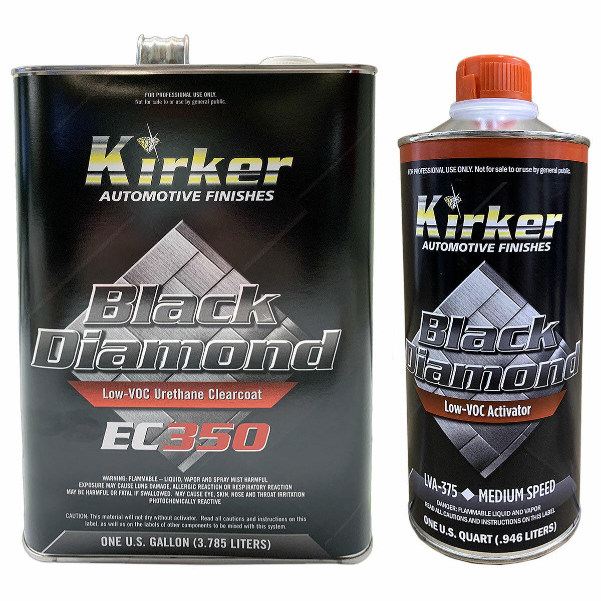 1 Gallon Kirker Black Diamond Low VOC Clear Coat EC350 with Med Speed Activator