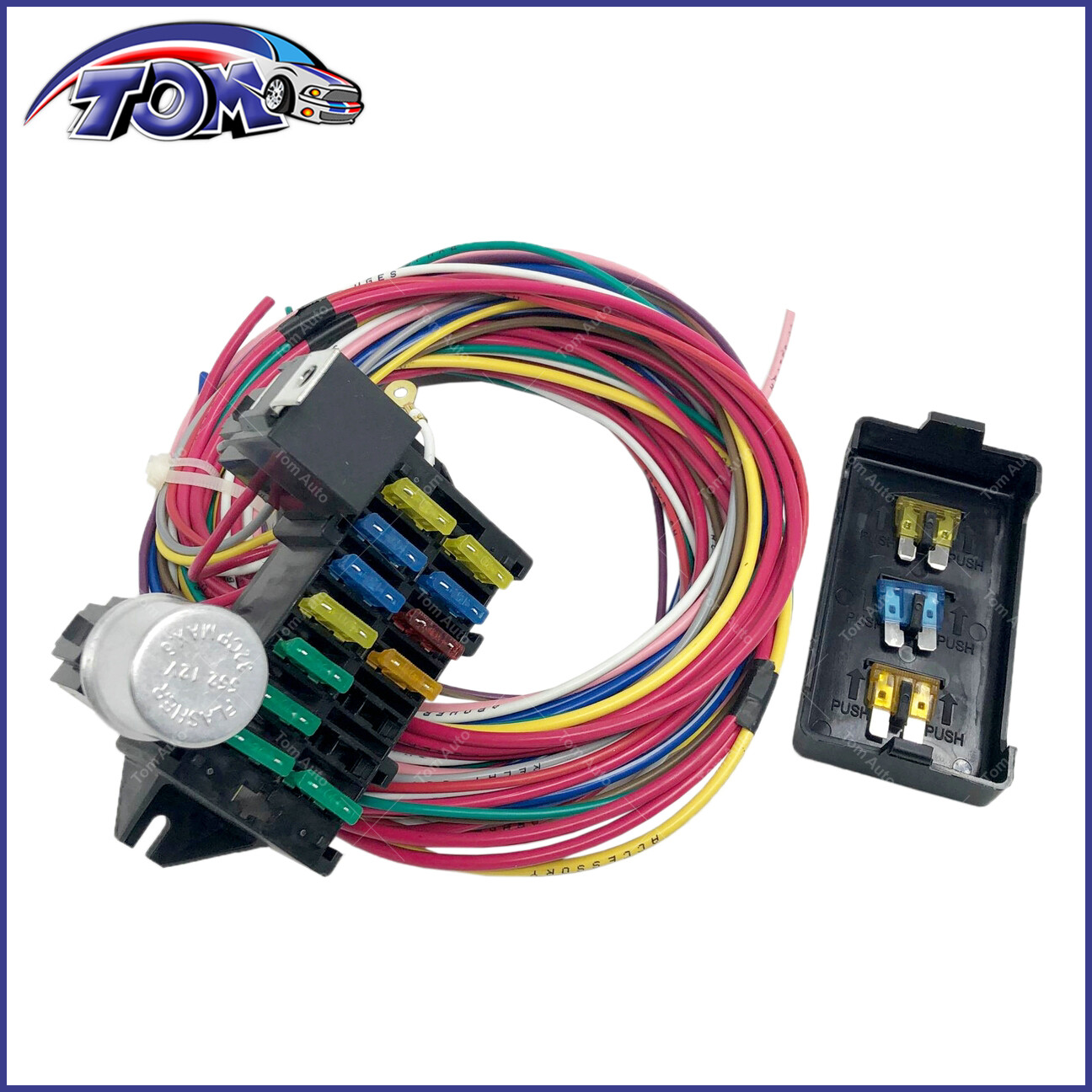 12 Circuit Universal Wiring Harness Muscle Car Hot Rod Street Rod XL Wires