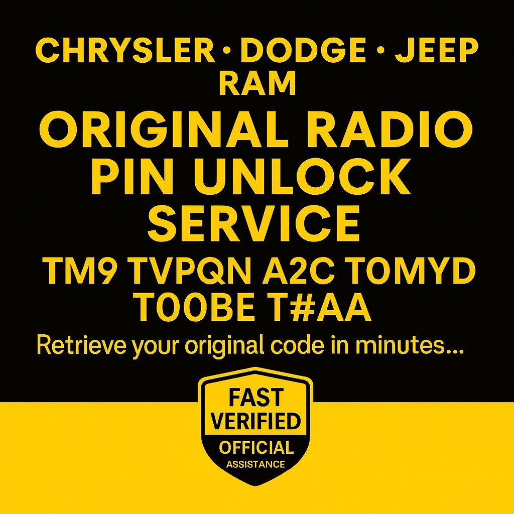 ✅ Uconnect VP4 Radio Code Unlock | Chrysler Dodge Jeep RAM | Fast Digital