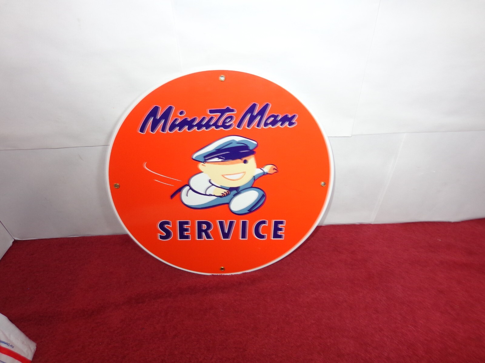 VINTAGE 10 in UNION 76 MINUTE MAN SERVICE ADVERTISING SIGN HEAVY METAL - S 196A