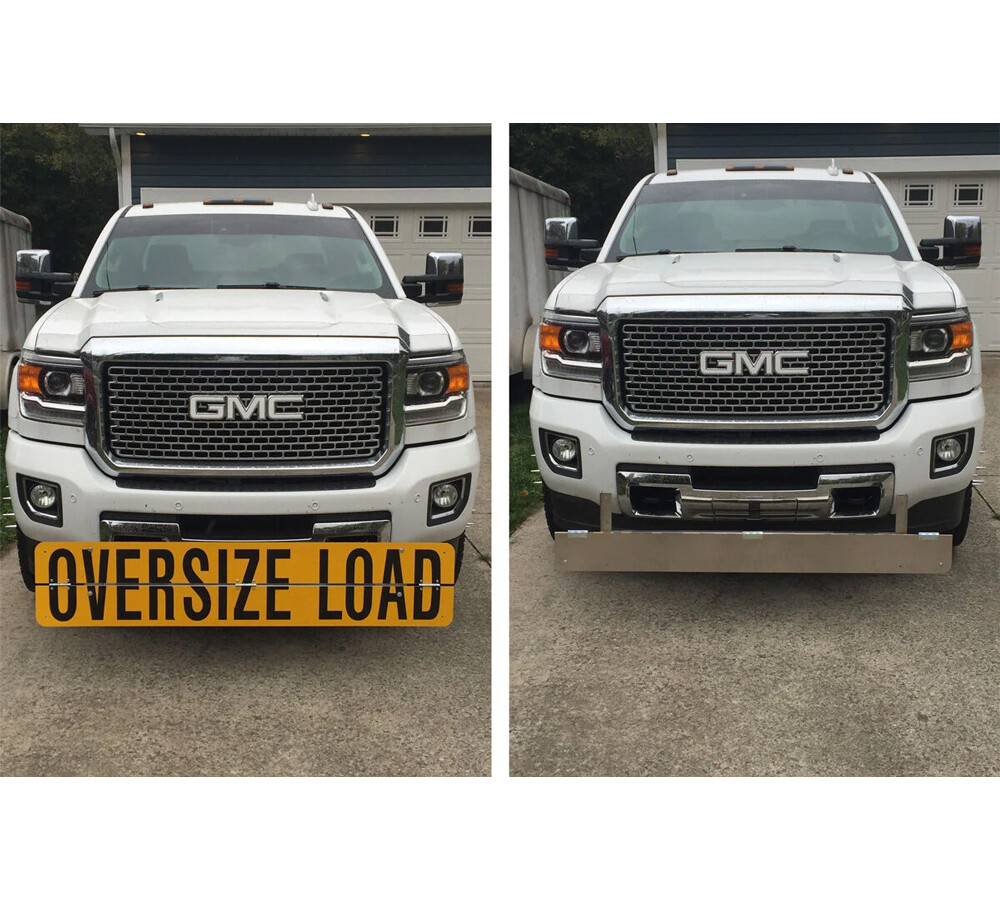 12" x 60" Hinged Aluminum Oversize Load Sign for Trucks - 2 Pack