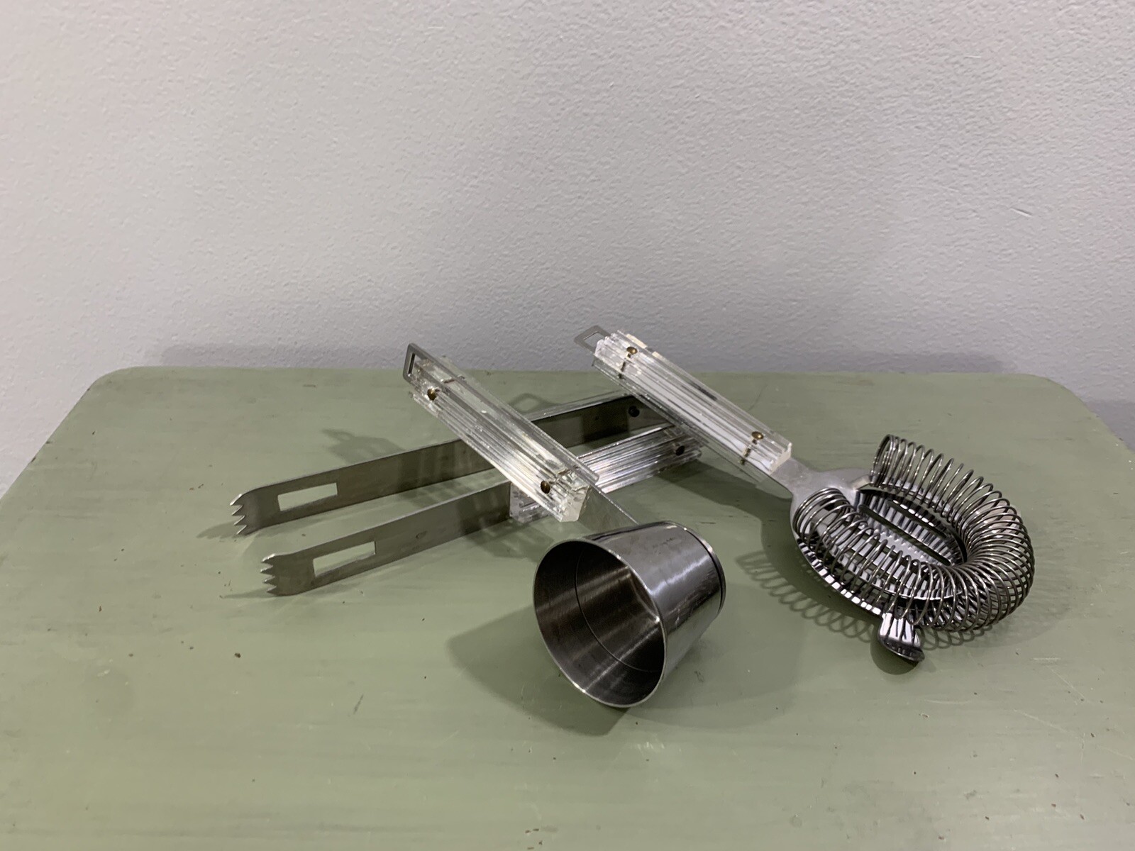 Vintage Bar Set Mid Century Modern Lucite