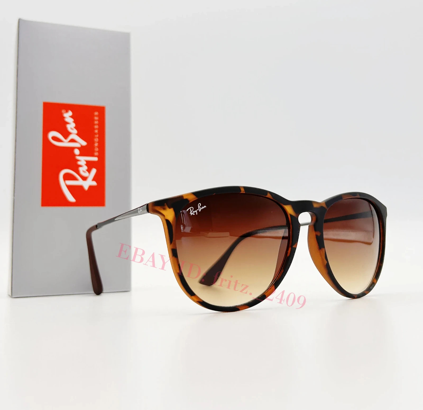 RB4171 Erika by Ray‑Ban: Tortoise Shell Frame, Ombre Brown Lens Sunglasses