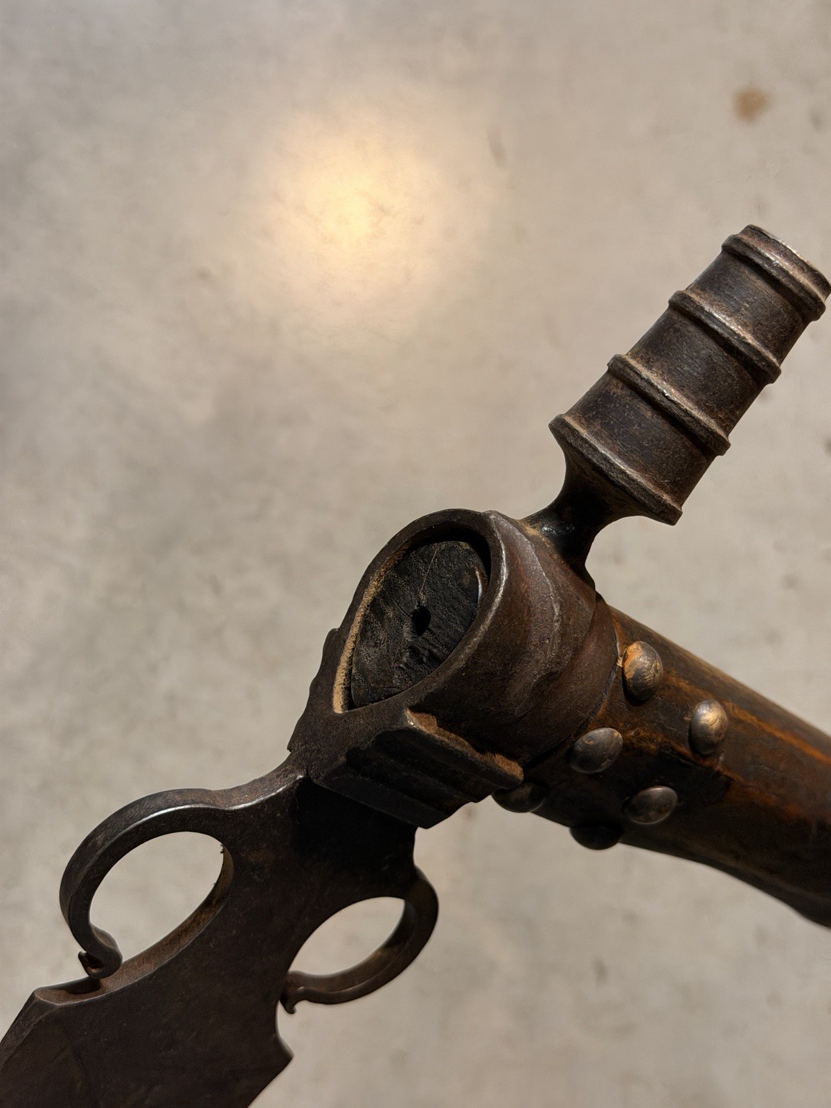 1800’s Plains Indian Pipe Tomahawk with Beaded Drop and Star Engraving