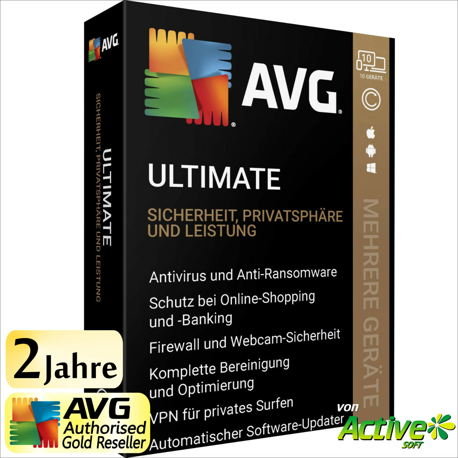 AVG ULTIMATE 2024 10 PC 2 Jahre | TuneUp, Internet Security, VPN, Antitrack | UE