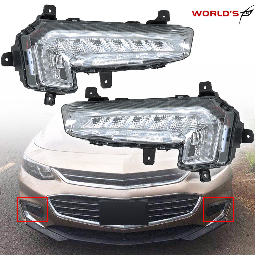 Fit For 2016 2017 2018 Chevy Malibu Front LED Fog Lights Bumper Driving Lamps