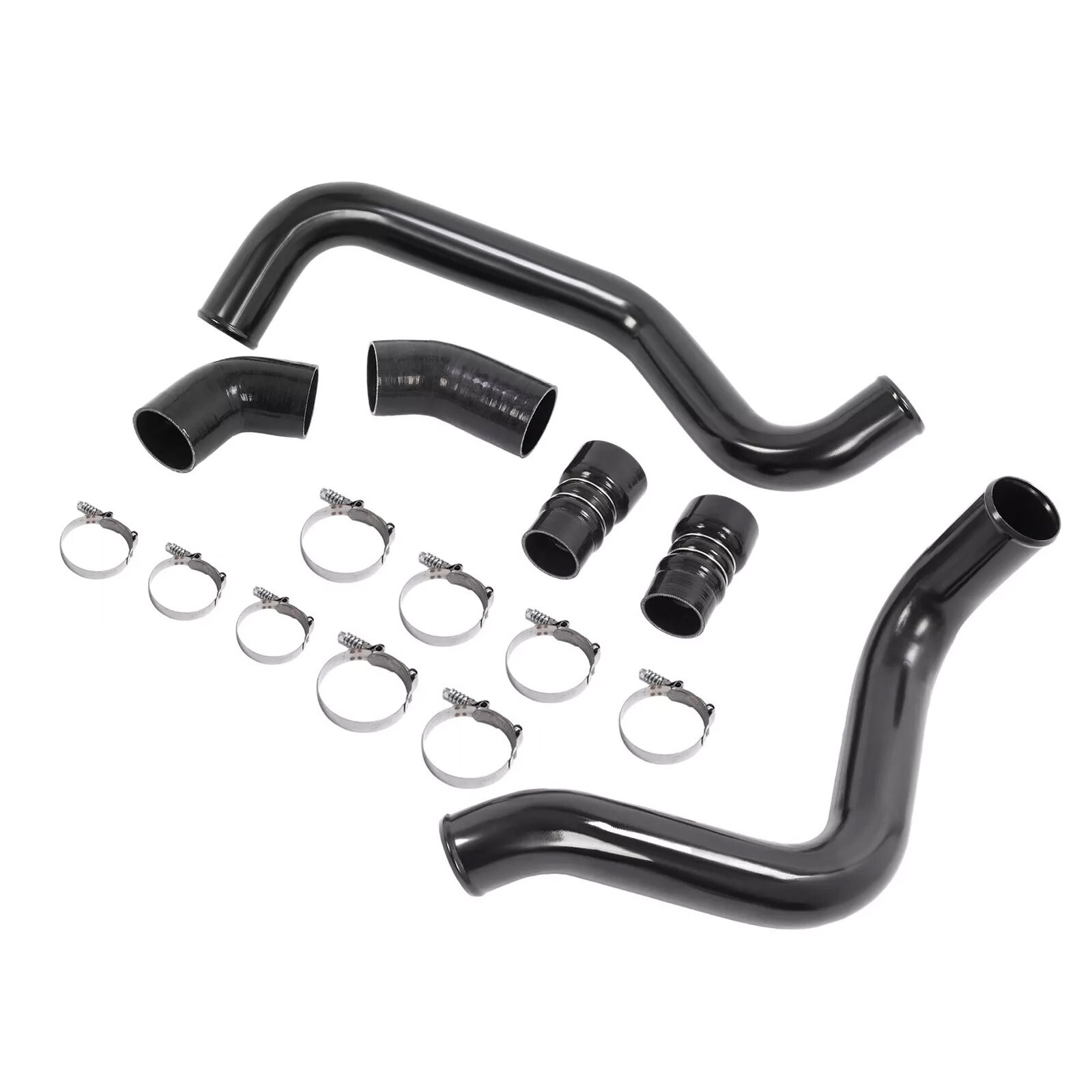 For 2002-2004 GMC 6.6L LB7 Duramax Diesel 3" Black Intercooler Pipe & Boot Kit