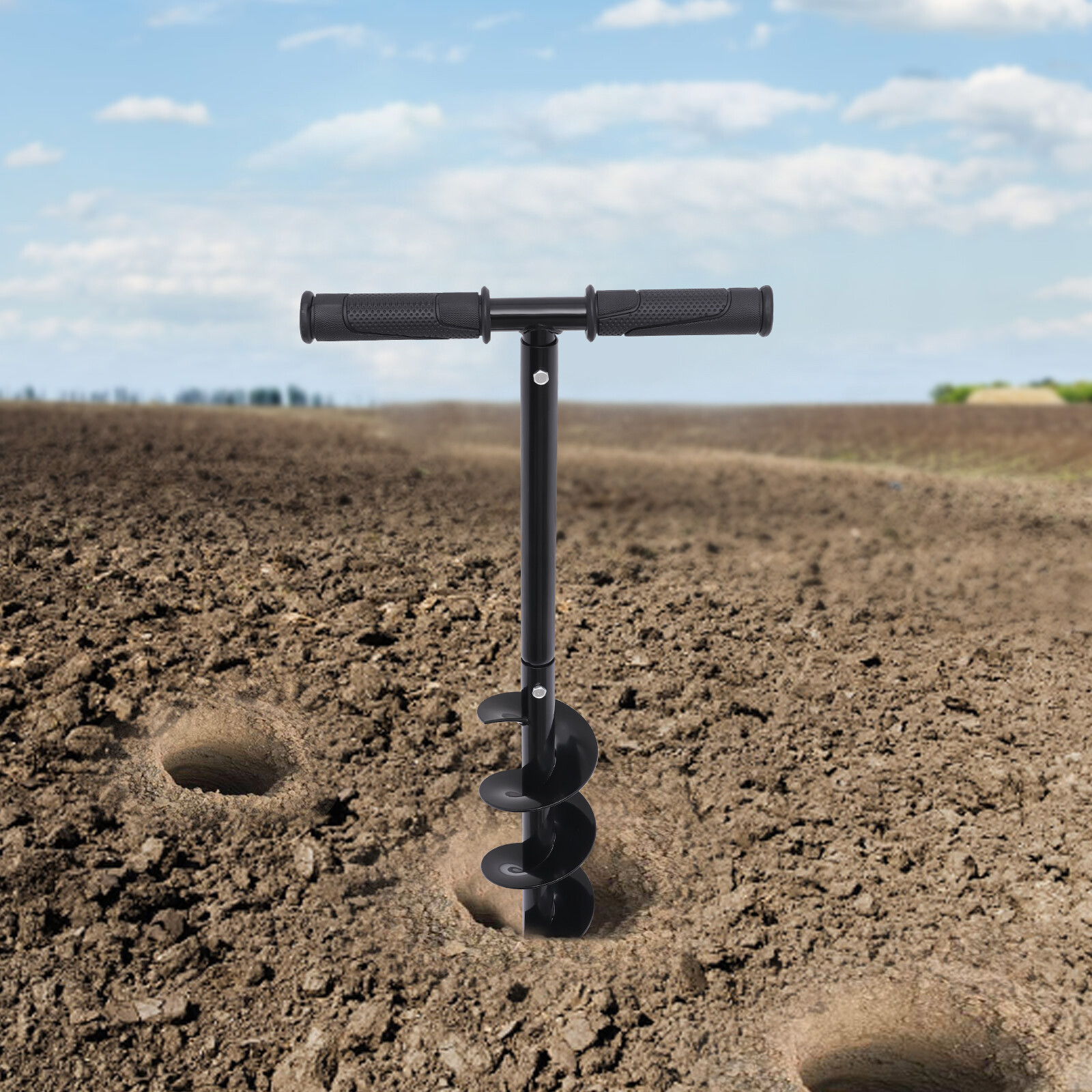 Hand Post Hole Digger T-shaped Garden Manual Earth Auger Drill Planting Trees