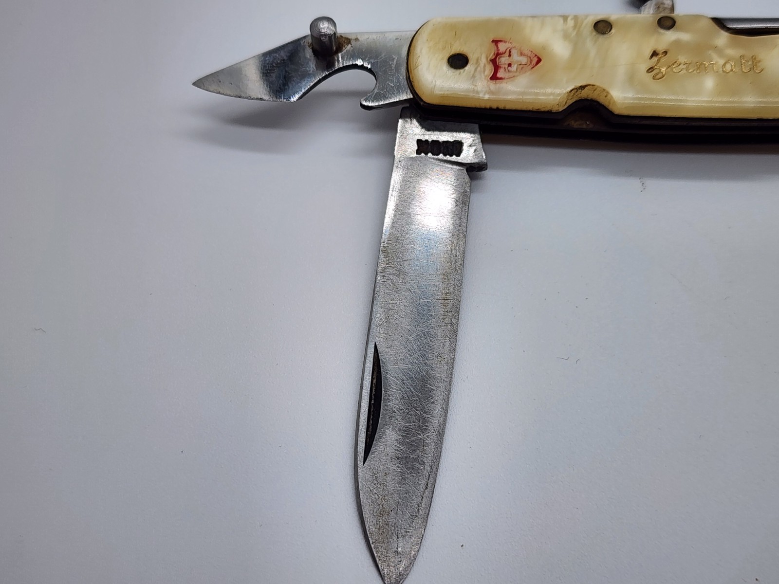 Victorinox INOX Swiss Army Cracked Ice Pocket Knife Multi Tool- Zermatt- 6 BLADE