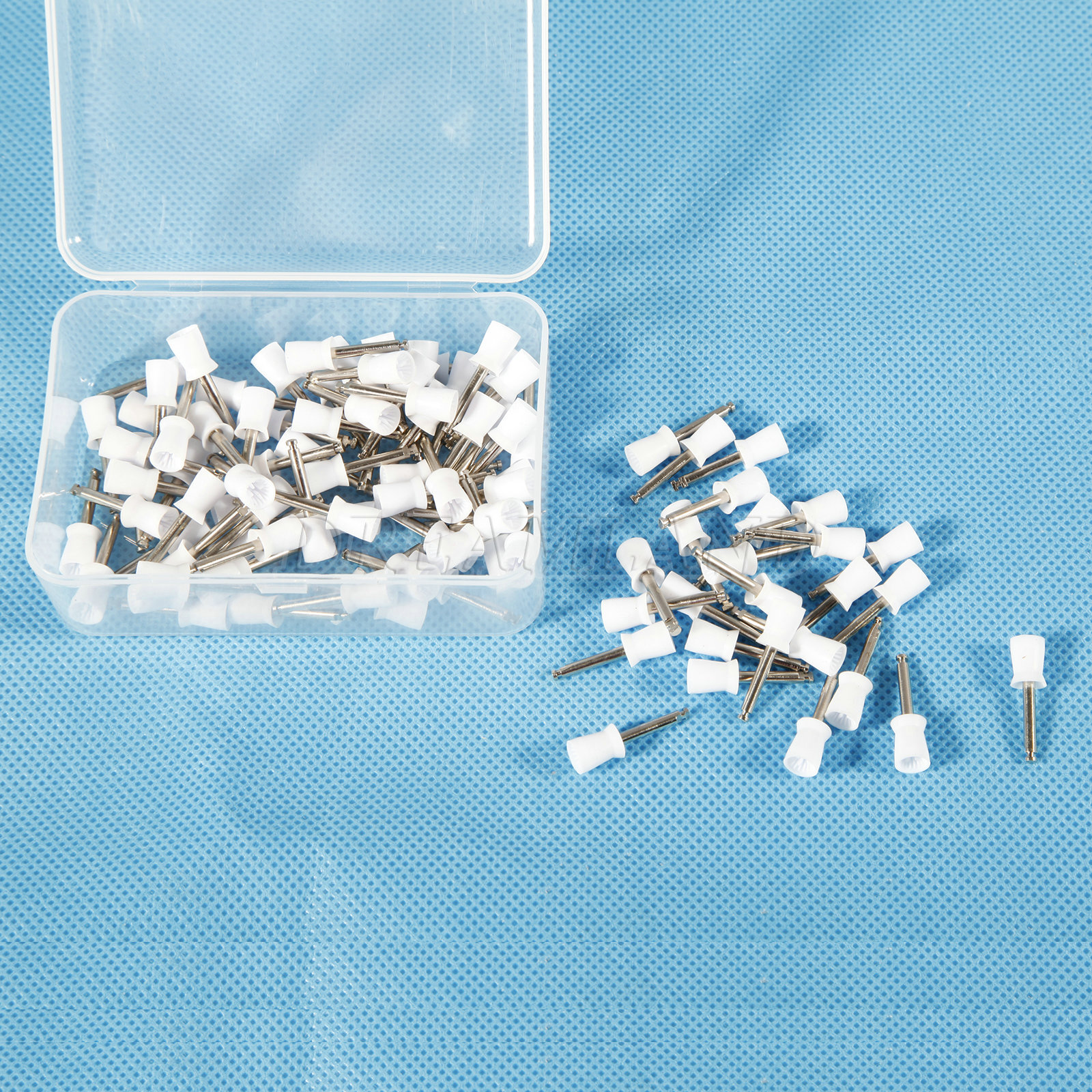 100 Uds. Copas de pulido Dental, cepillo goma tipo pestillo de copa profiláctica