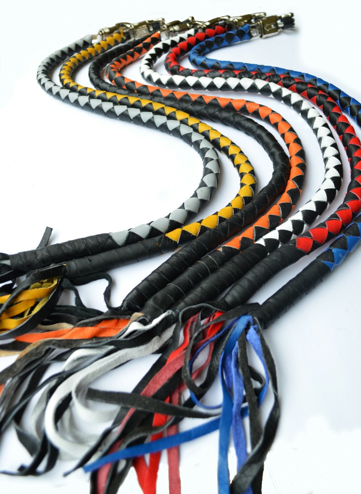 Motorcycle Get Back Whip GENUINE leather with tassels Getback