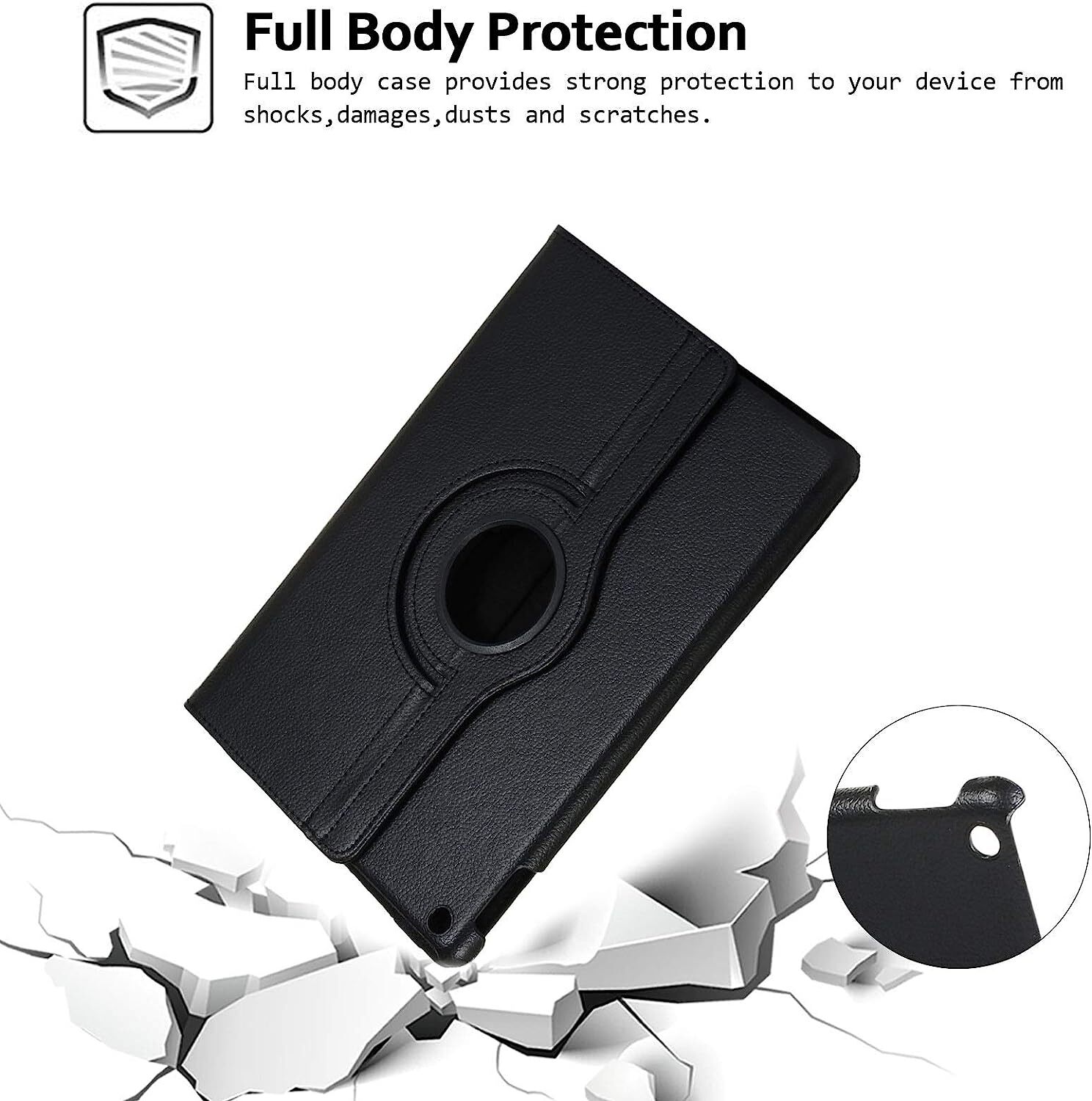 For iPad 10th 9th 8th 7th 6/5th Gen Leather Smart Flip Case Rotating Stand Cover