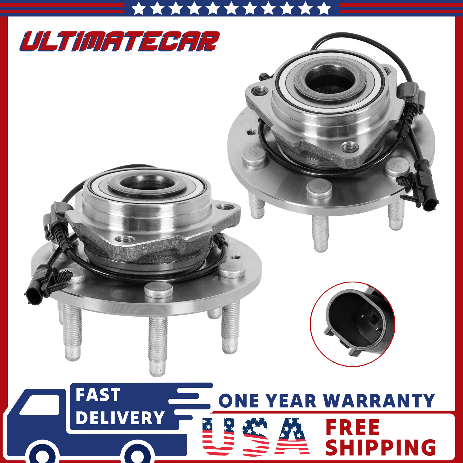 2x Front Wheel Hub Bearing For 07-14 Chevy GMC Cadillac SUV & Pickup 4x4 515096
