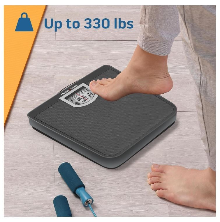 Compact Dial Bathroom Scale, 330 lb. Capacity, Sturdy Metal Platform