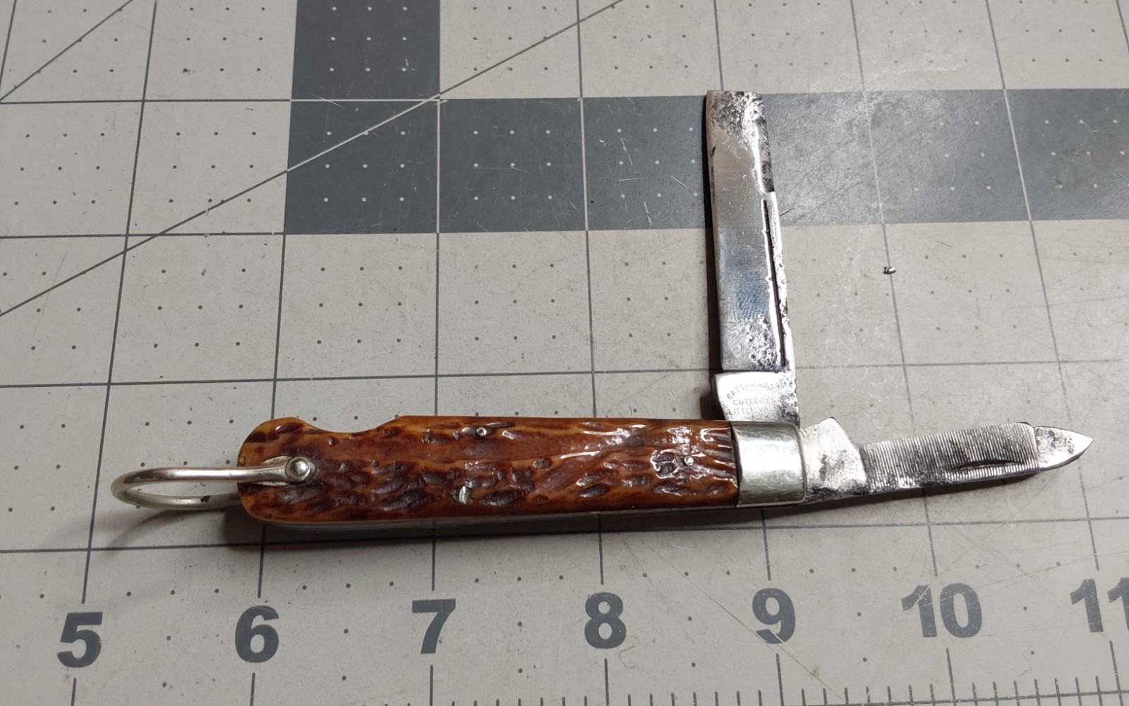 WWI US Navy Cattaraugus Sailors Rope 2 Blade Folding Knife