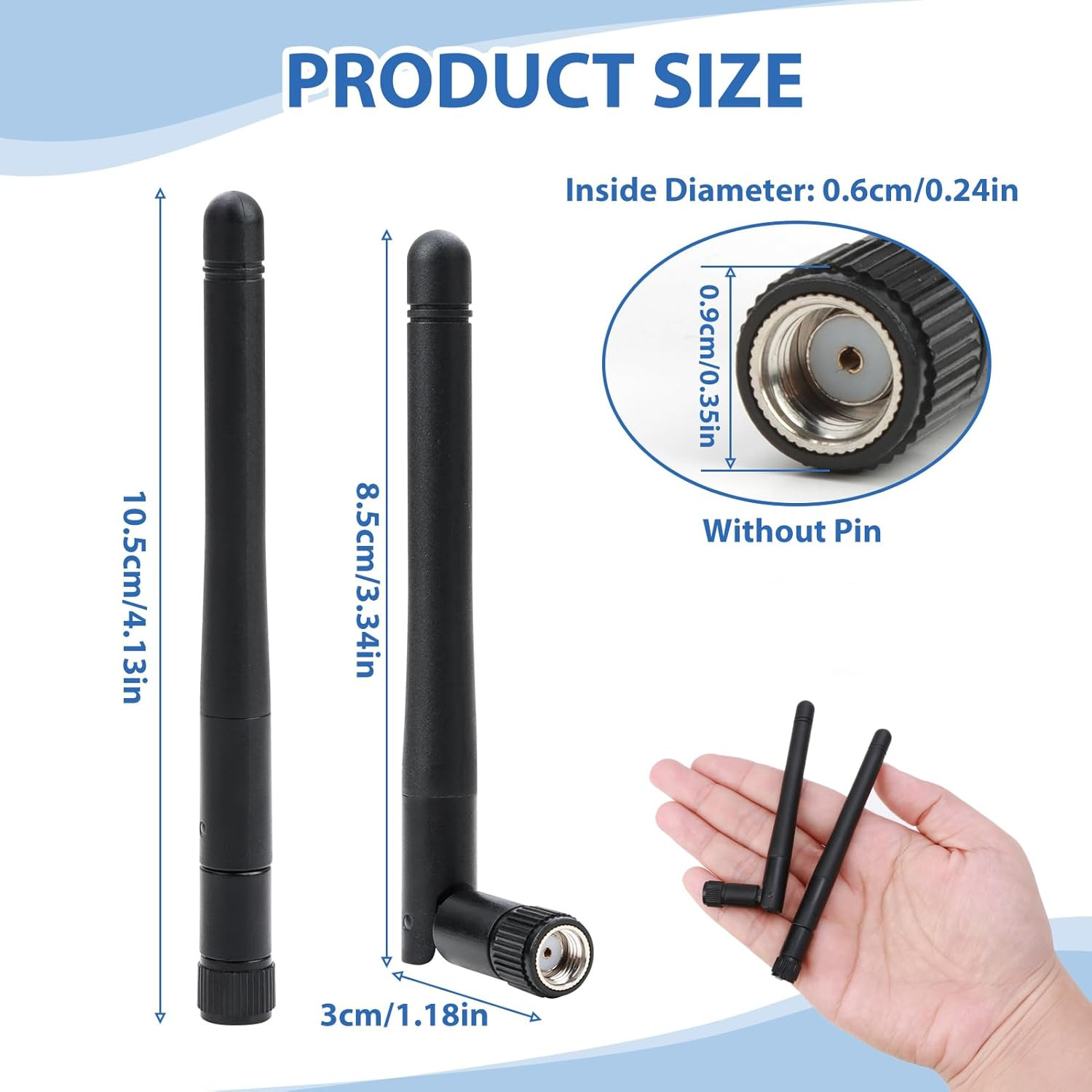 100X RP-SMA Antenna for WiFi 2.4GHz 5Ghz Wireless Router or Card Female Pin LOT