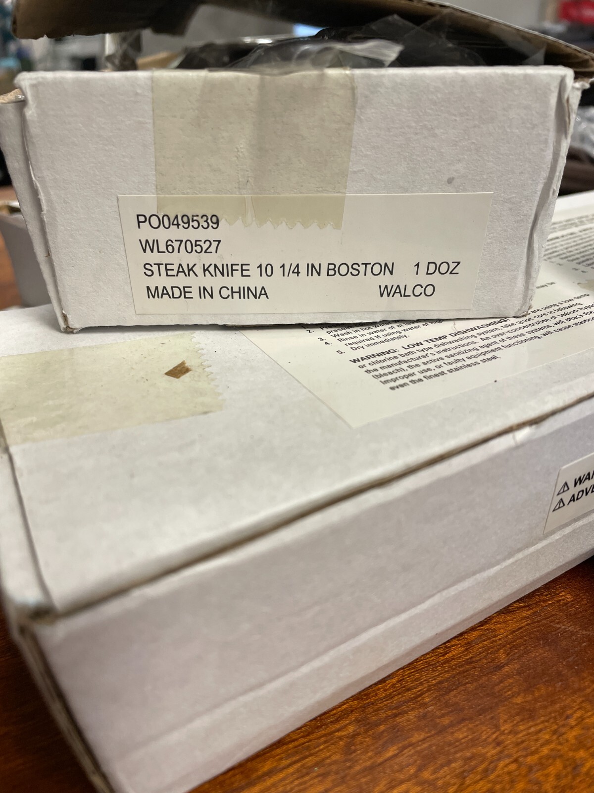 Walco 670527 Jumbo Boston Chop Knife with Black Handle - approx 6 Dozen, (71ea)