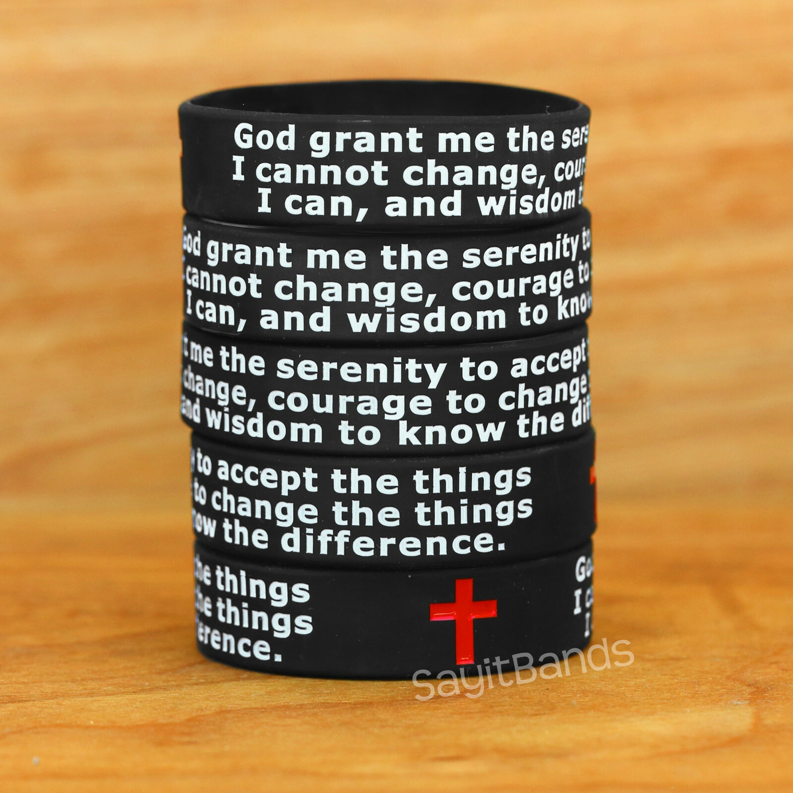 20 of Serenity Prayer Wristbands - Motivation & Inspiration Band Bracelets