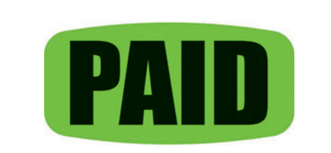 PAID GREEN BLACK store LABELS 1000 PER ROLL GREAT STICKERS