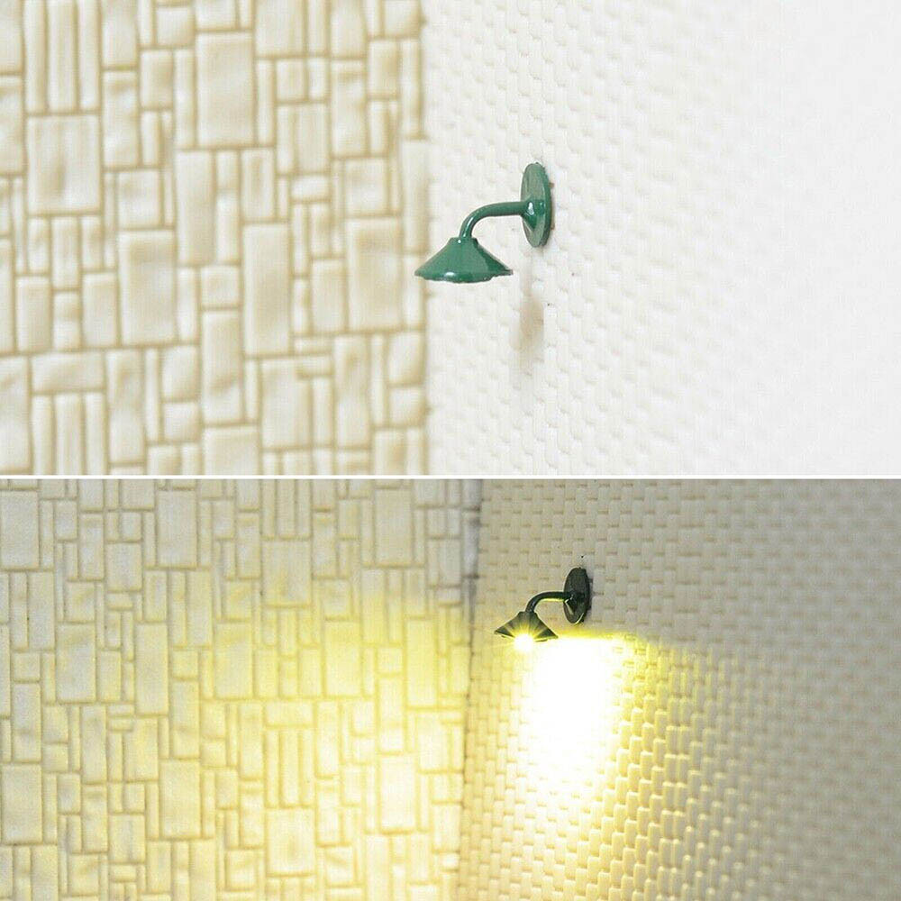20Pcs OO / HO Scale Street Bracket Light Model Wall Lamp Posts LED-Building-Kits