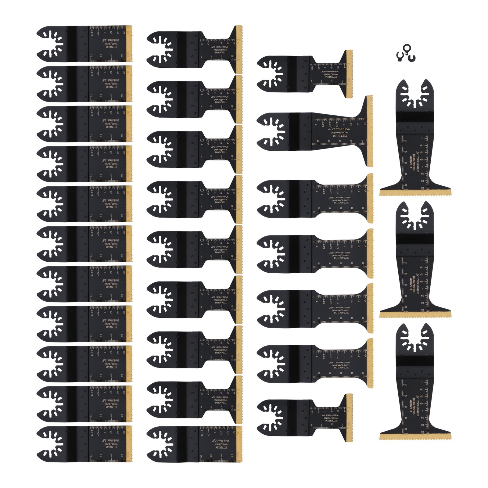30Pcs Oscillating Tool Blades Titanium Multi Tool Blades for Metal Wood Plastic