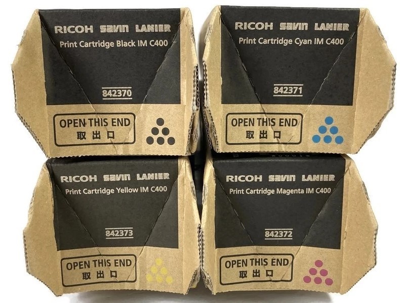 4 Genuine Ricoh IM C400 ONLY 842370 842371 842372 842373 WRITING-SEE PHOTO 2