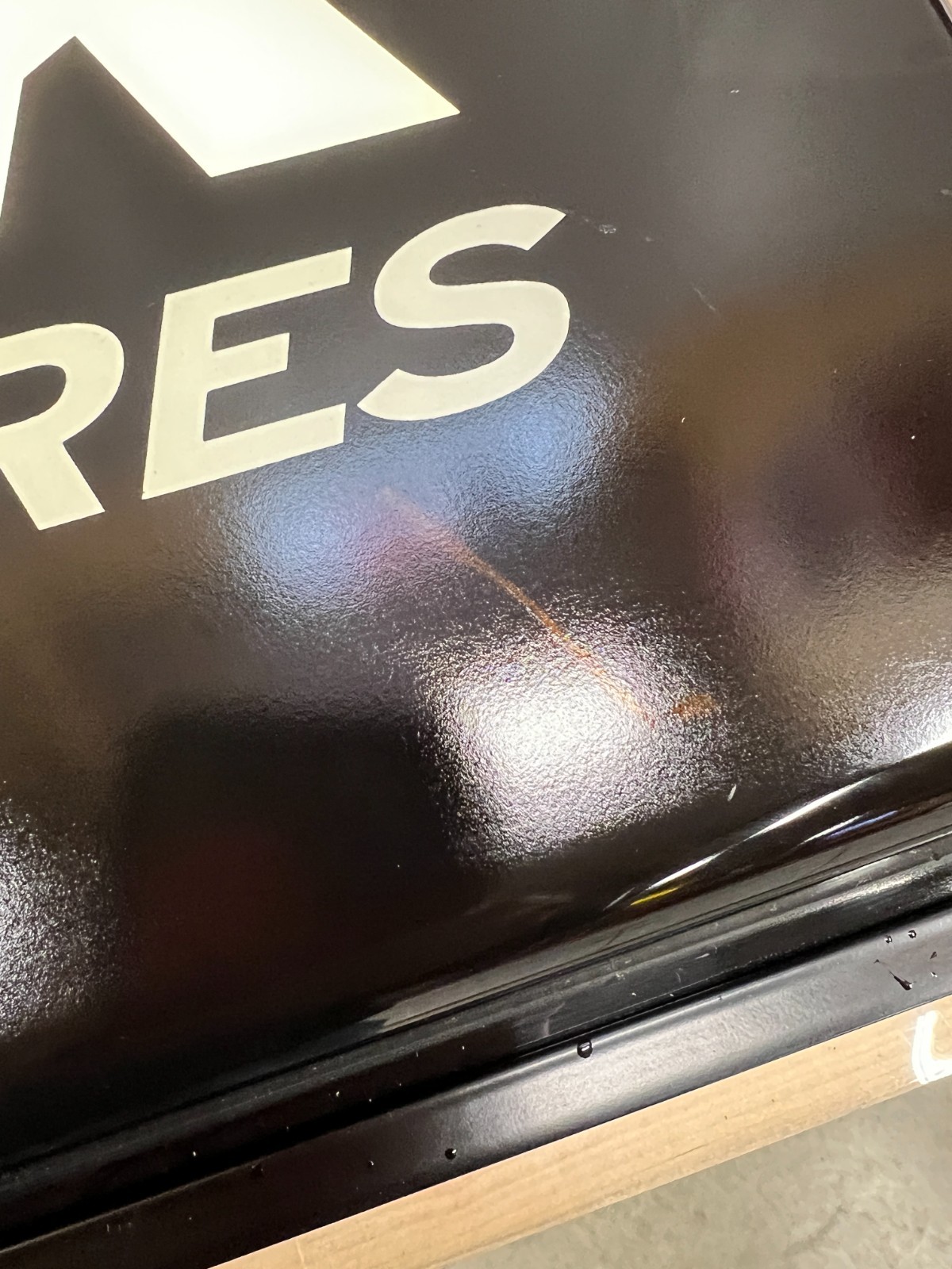 HANKOOK Tire Dealer Sign Black White Letters Single Sided Hanging