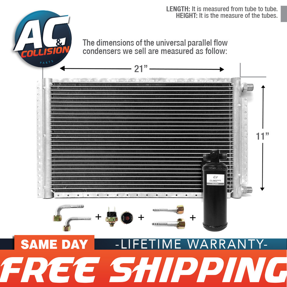 Universal Condenser Kit Parallel Flow 11 x 21 Oring with Drier AC A/C