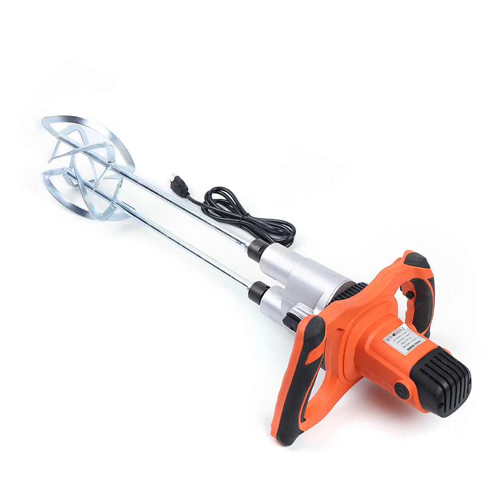 1800W Handheld Electric Concrete Cement Mixer with Two Rods Double Paddle