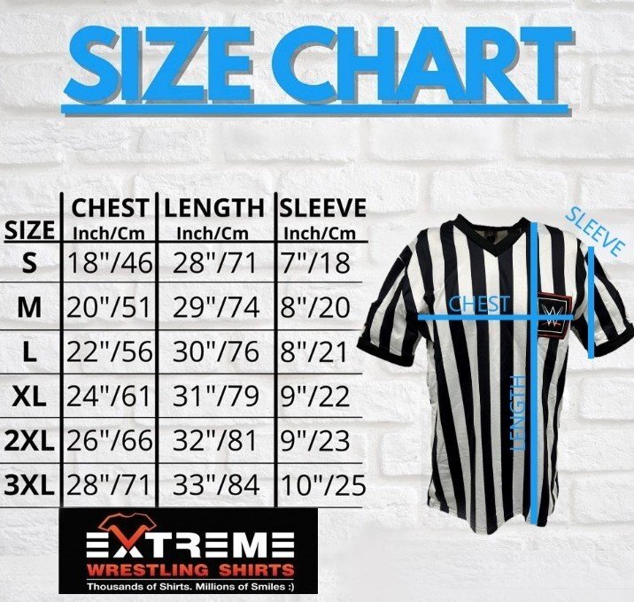 WWE Logo Referee Shirt Adult Sizes