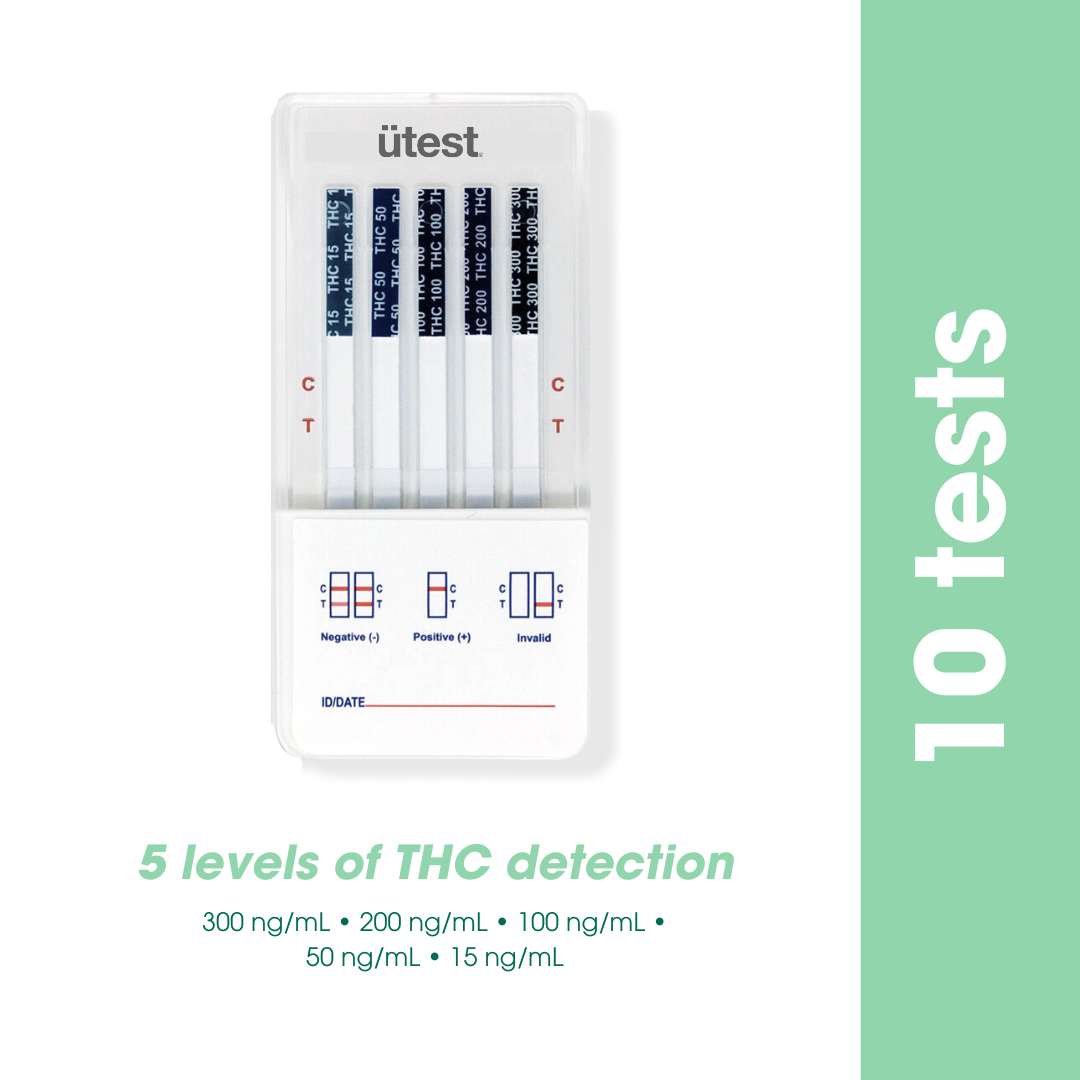 5 Level THC Test (10 Pack) Utest-O-Meter Marijuana Urine Detection Test Kit