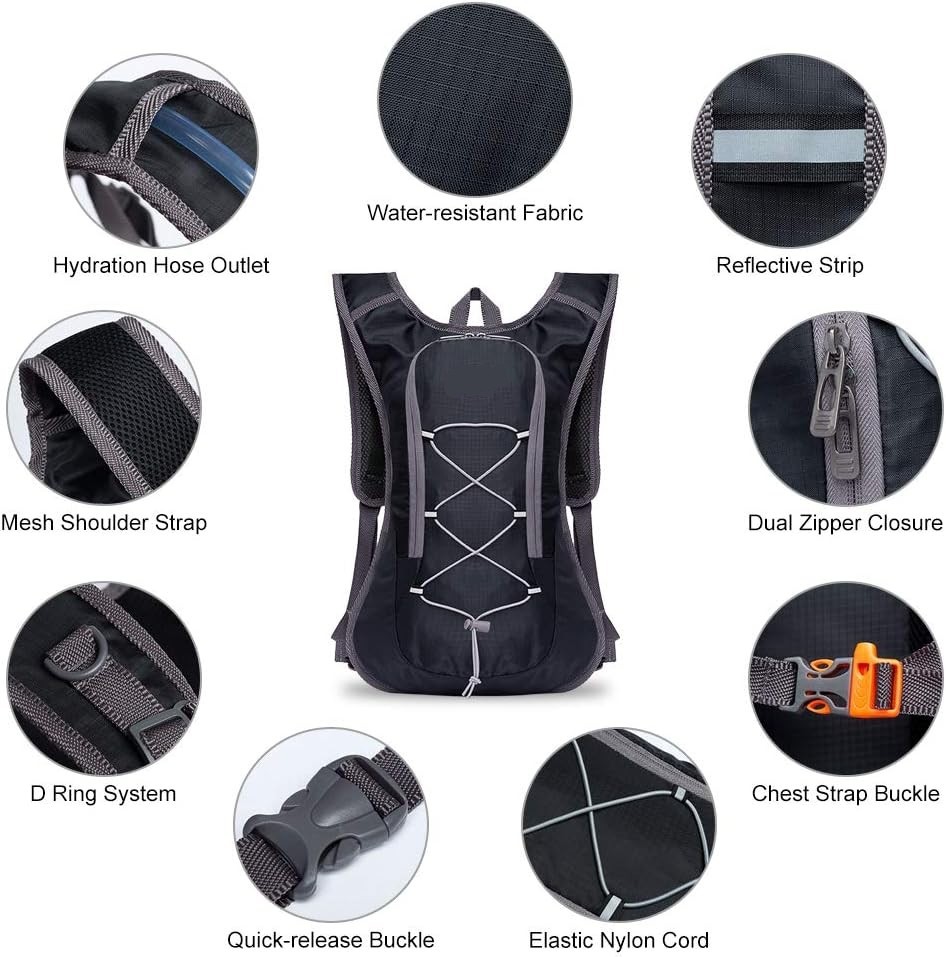 Hydration Backpack,Lightweight Water Backpack with 2L Water Bladder Bag