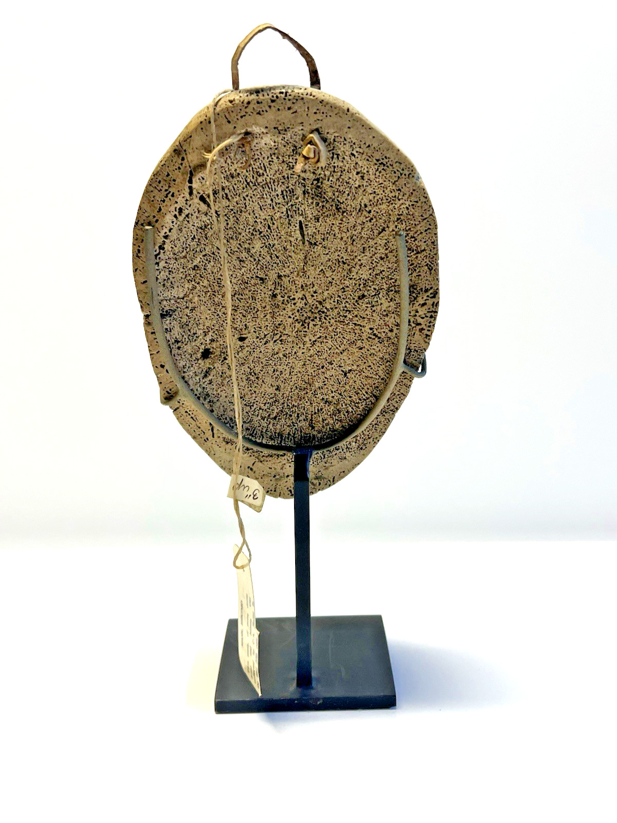 Antique Carved Inuit Eskimo Fetish Face Mask; With Stand