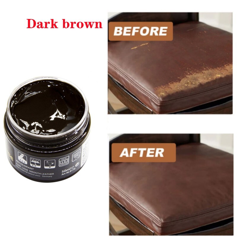 Leather Repair Filler Cream Kit Restore Sofa Car Seat Scratch Scuffs Dark Brown