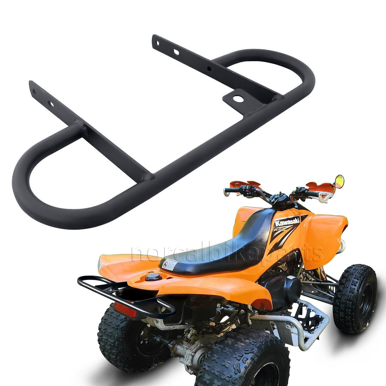 Rear Wide Grab Bar Bumper 2003-2010 Kawasaki KFX 700 KSV 700 Black 2003-2010 ATV