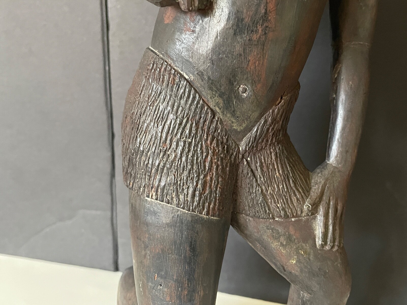 African Nigerian Yoruba large hand carved wood female woman figurine statue 19"