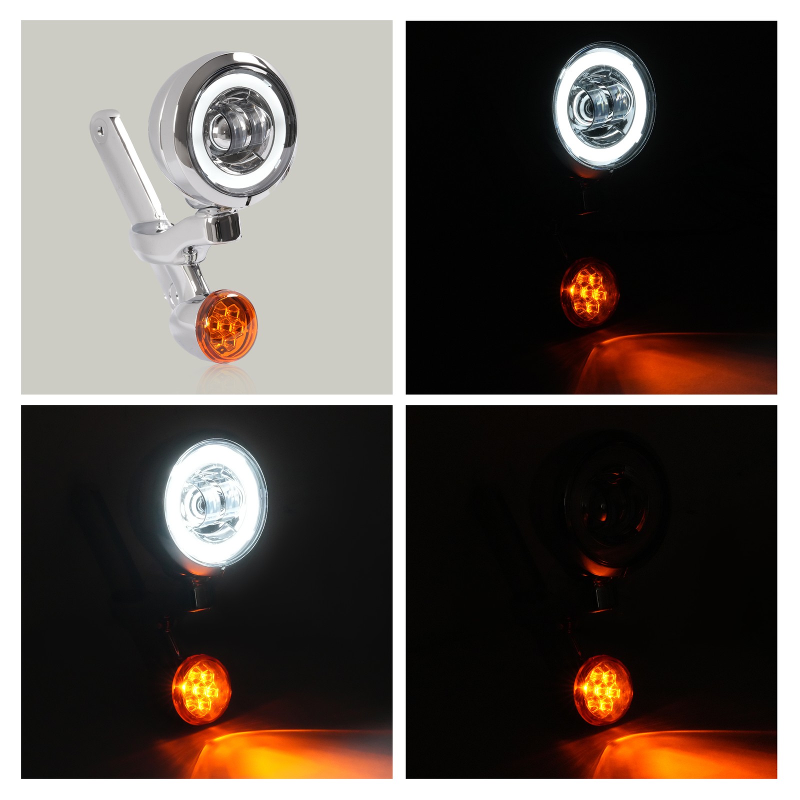 LED Fog Light Turn Signal Spot Bracket For Harley Electra Street Glide FLHX FLHR