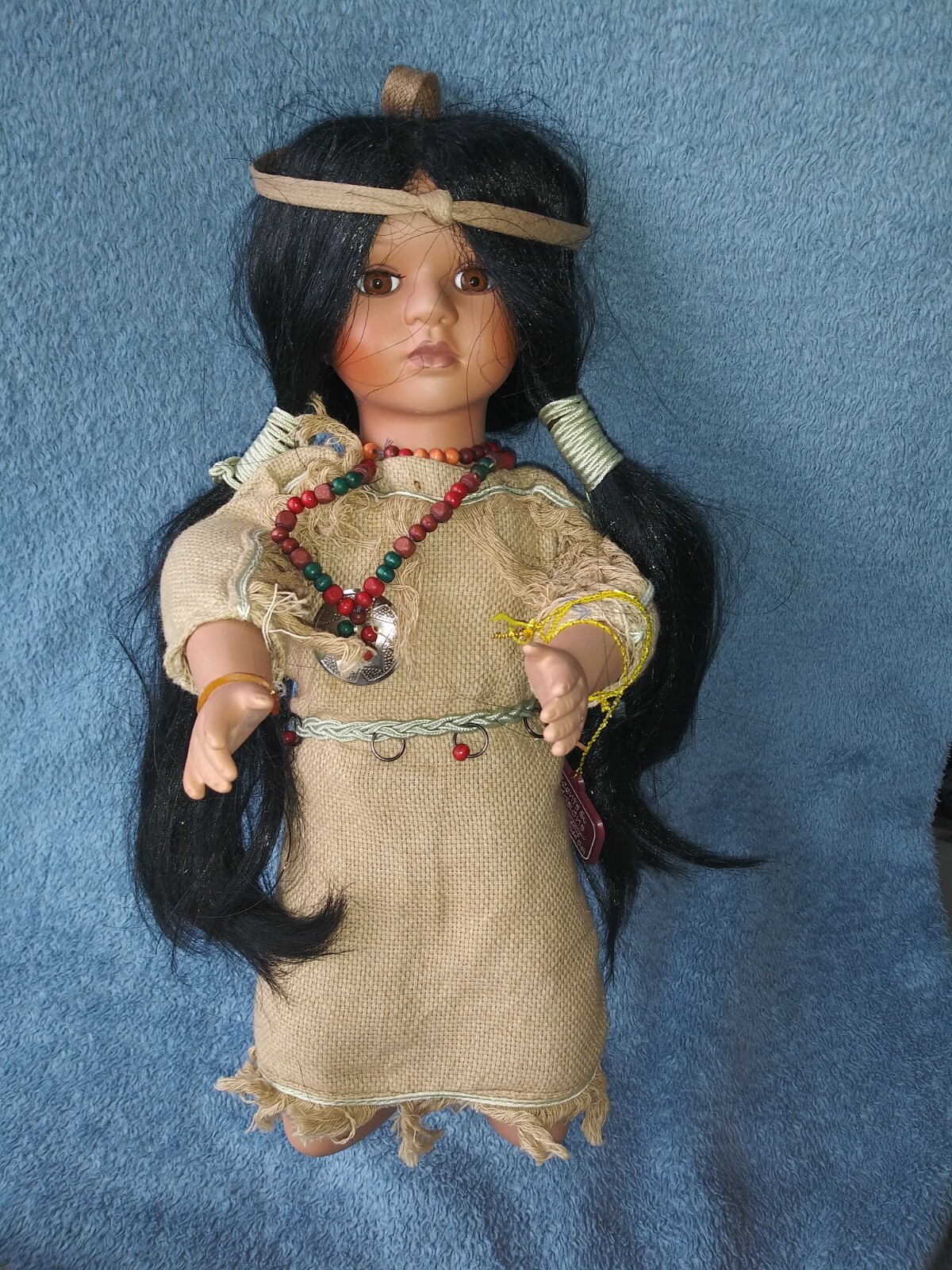 Vintage 1999 Accents And Ocassions Indian Woman With papoose Porcelain Doll