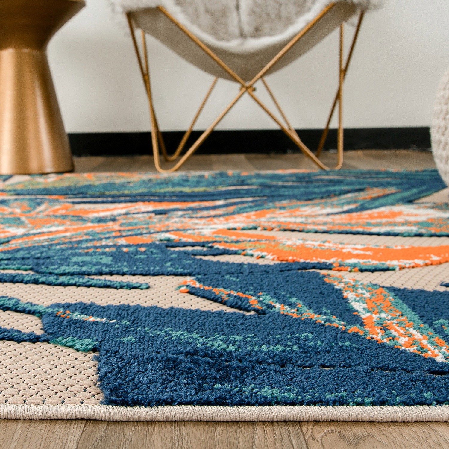 Rugshop Out Door Rugs Floral Leaves Indoor Outdoor Rugs Washable Patio Rugs 8x10