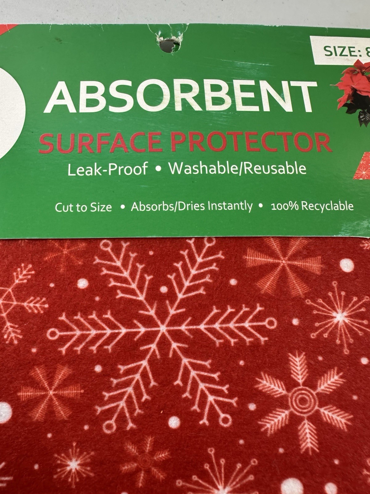 2pc Christmas Holiday Absorbent Surface Protector Mat 8X8 Plants Drinks