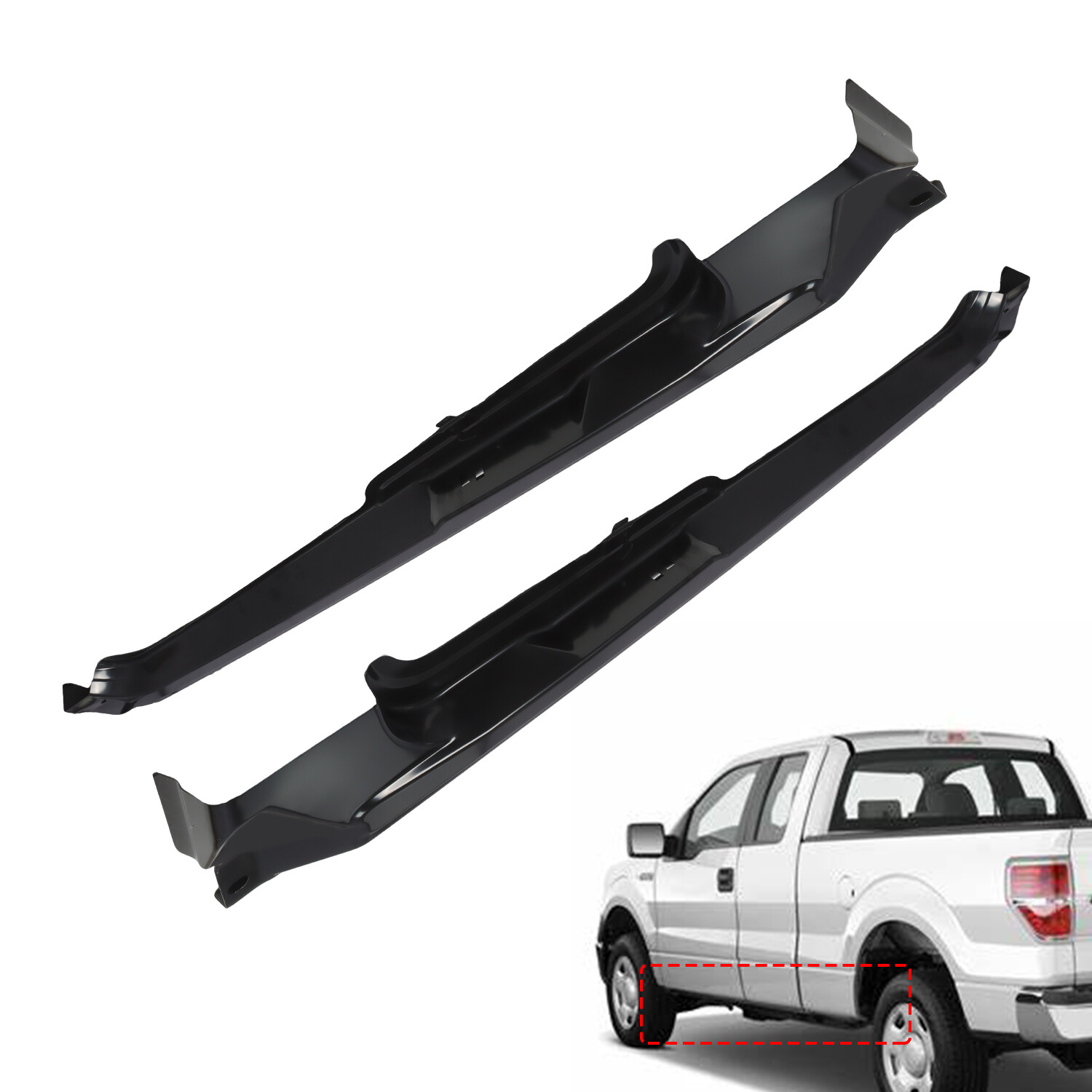 2x Rocker Panel For 2009-2014 Ford F150 Pickup Truck Super Cab / Extended Cab