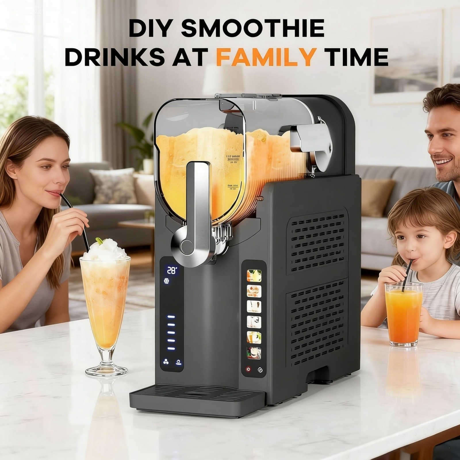 Slushie Machine for Home No Ice Needed Frozen Drink Maker with LED Display