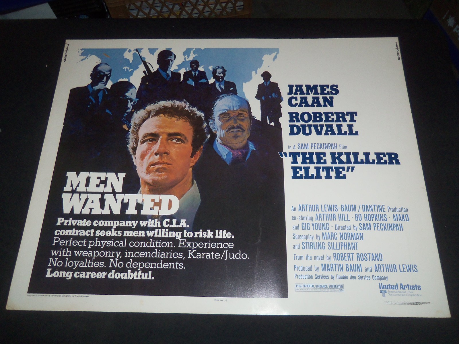 1975 THE KILLER ELITE 1/2 SHEET MOVIE POSTER - JAMES CAAN, ROBERT DUVALL - P 386