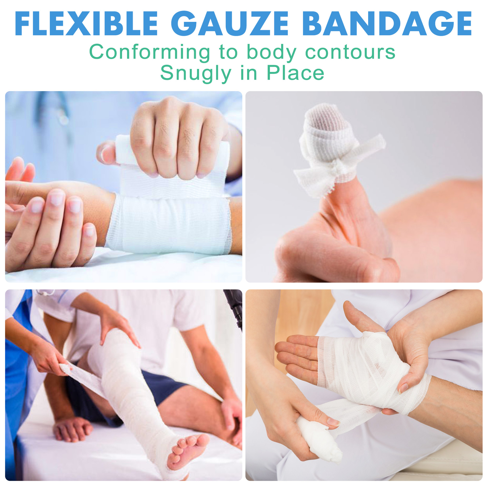 24 Pack Gauze Rolls 4" x 4.1 Yards Individually Wrapped First Aid Bandages