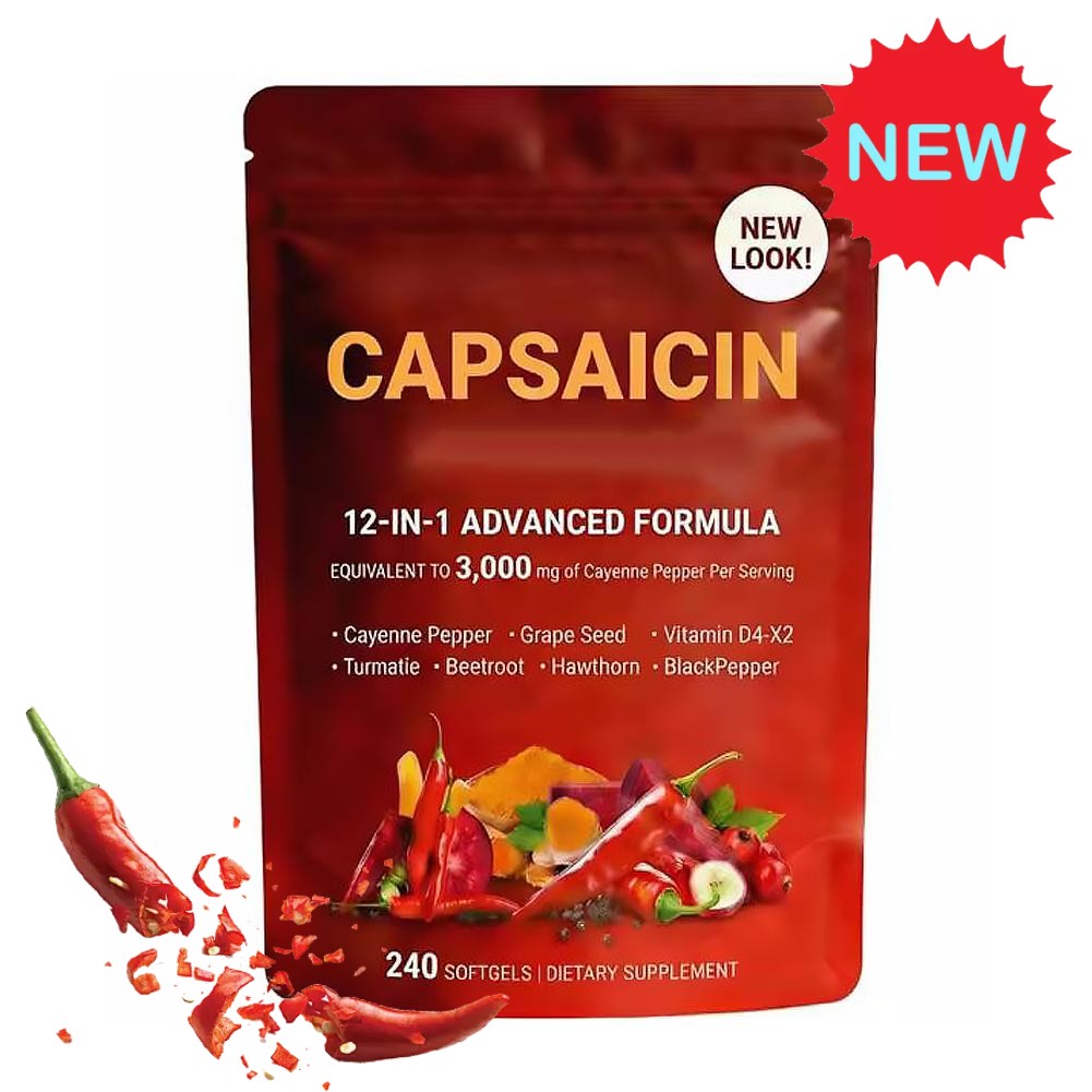 Capsaicin Power - Cayenne Pepper Softgels Supplement, Supports Leg Vein