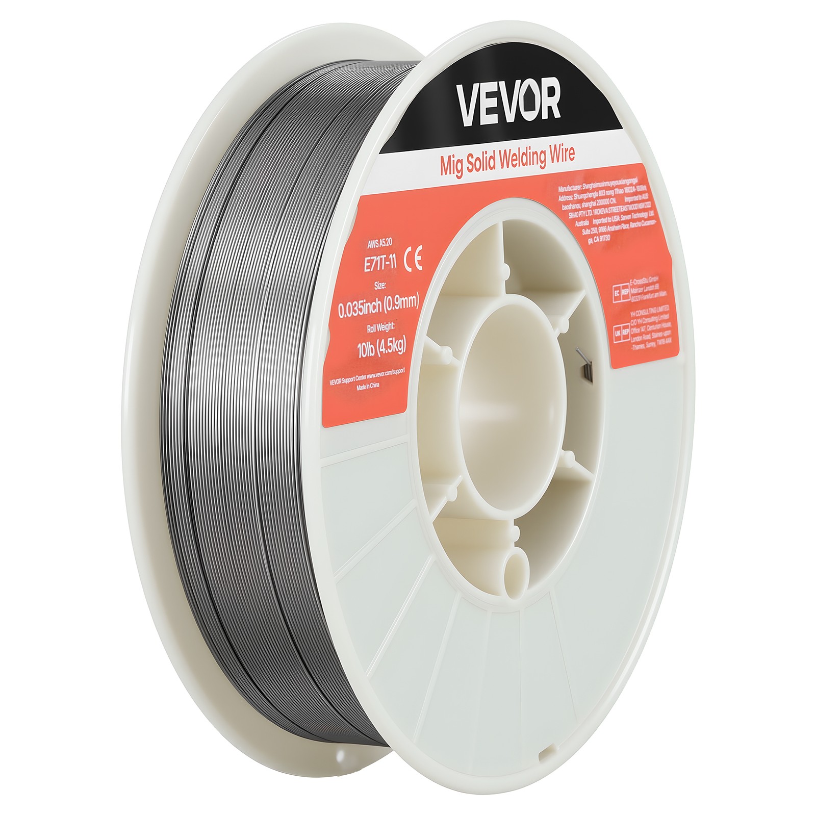 VEVOR Flux Core MIG Welding Wire E71T-11 0.035" 10LB Gasless Mild Steel MIG Wire
