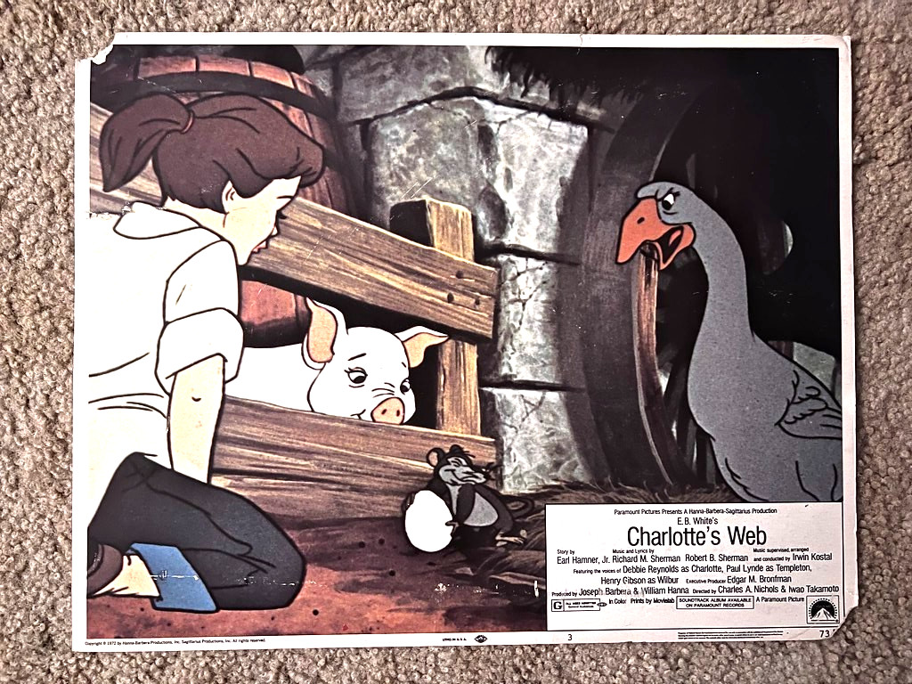 Charlotte's Web 1973 Movie Lobby Card 11x13 Debbie Reynolds, Henry Gibson